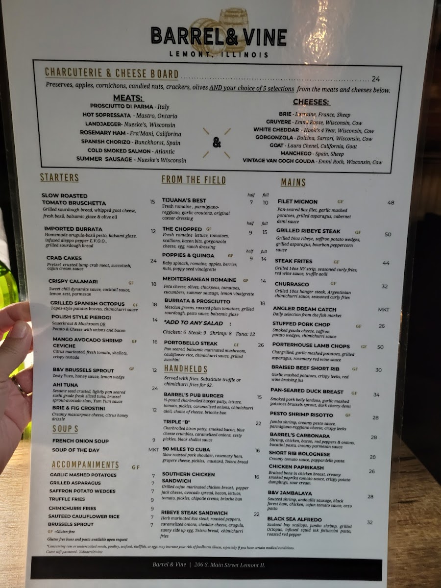 Menu Barrel & Vine-3